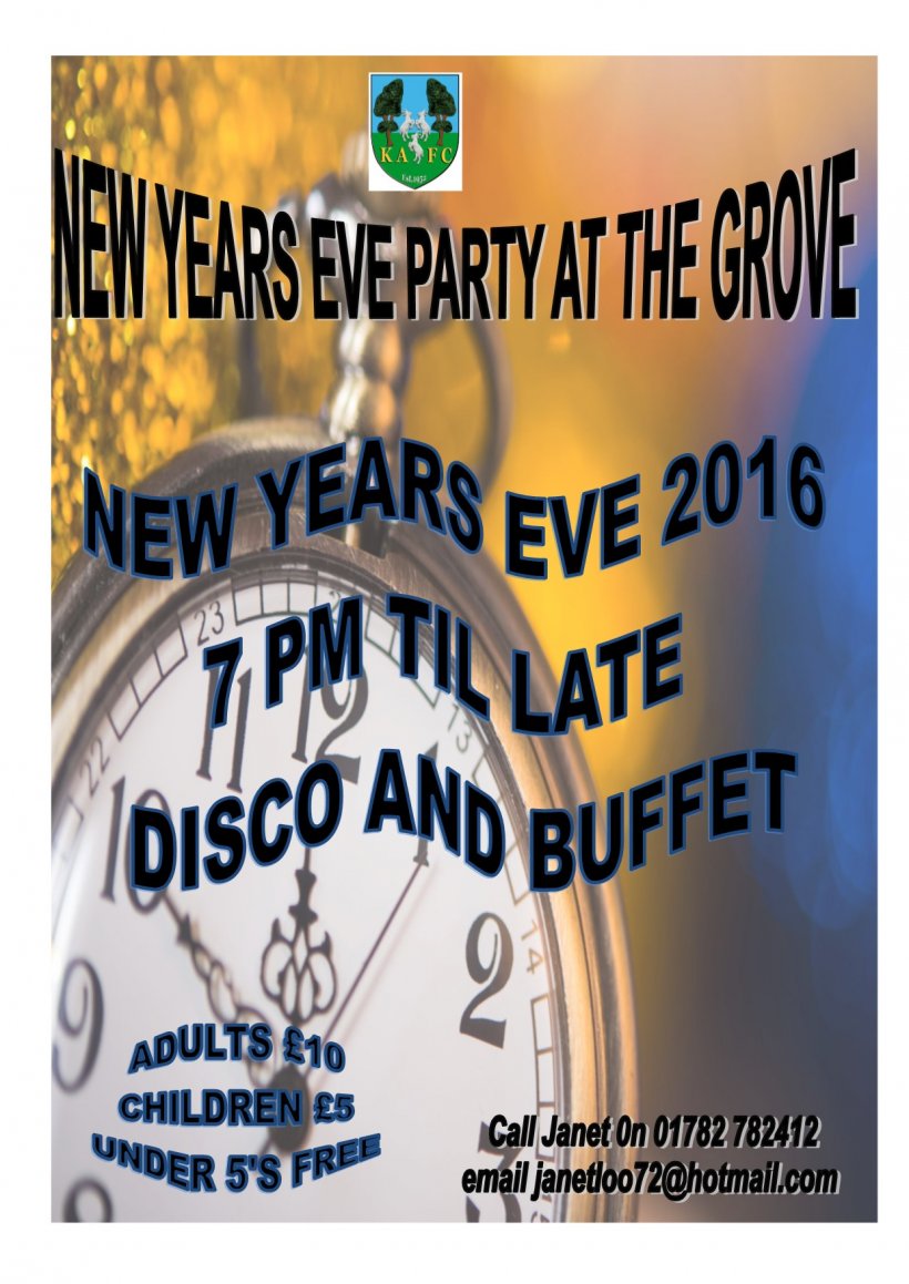 Events New Year’s Eve at the Grove Go Kidsgrove